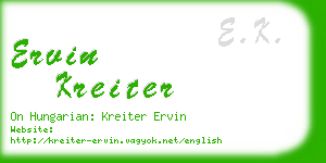 ervin kreiter business card